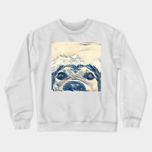 Cute puppy painting (pet, dog, pretty and hiking) Crewneck Sweatshirt